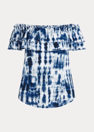 Tops Ralph Lauren Mujer Azules / Multicolor - Tie-Dye Off-the-Shoulder - QXUCE8950